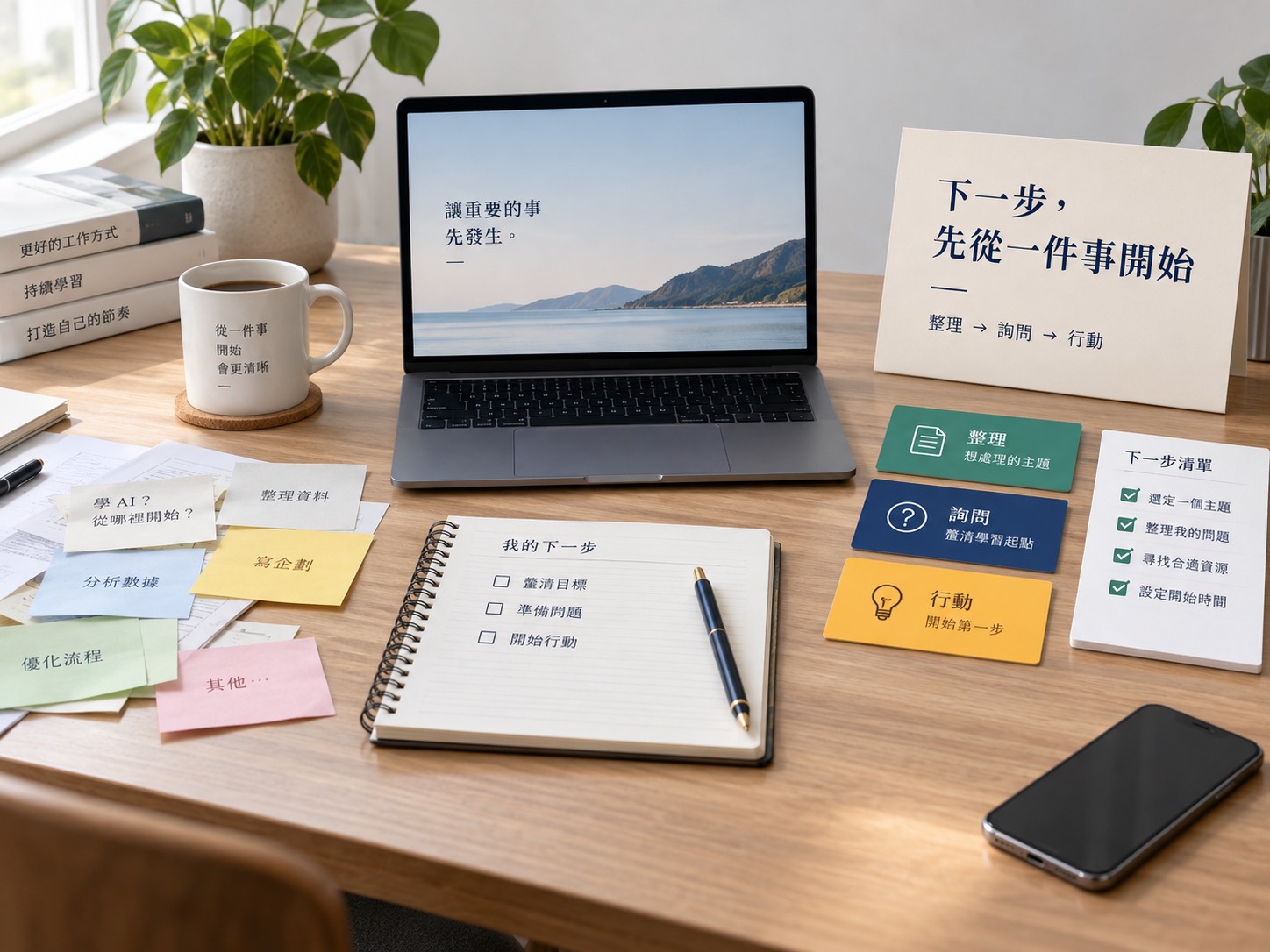 哪一項工作最適合先交給 AI？用四欄排優先順序｜呈現讀者準備採取下一步行動