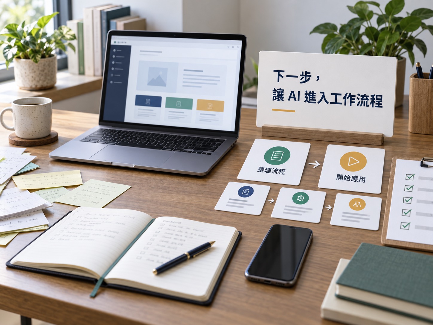 每天二十分鐘，第一週把 AI 用進一項工作：七天做出可用的產品介紹｜呈現讀者準備採取下一步行動