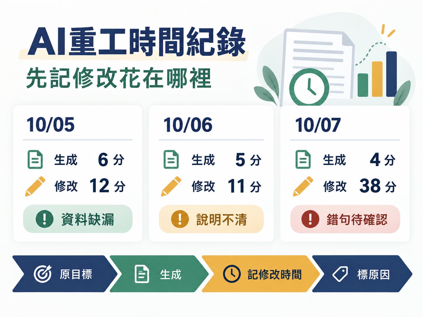 AI沒有省下時間？先記一次重工發生在哪裡｜呈現方法、流程與判斷標準
