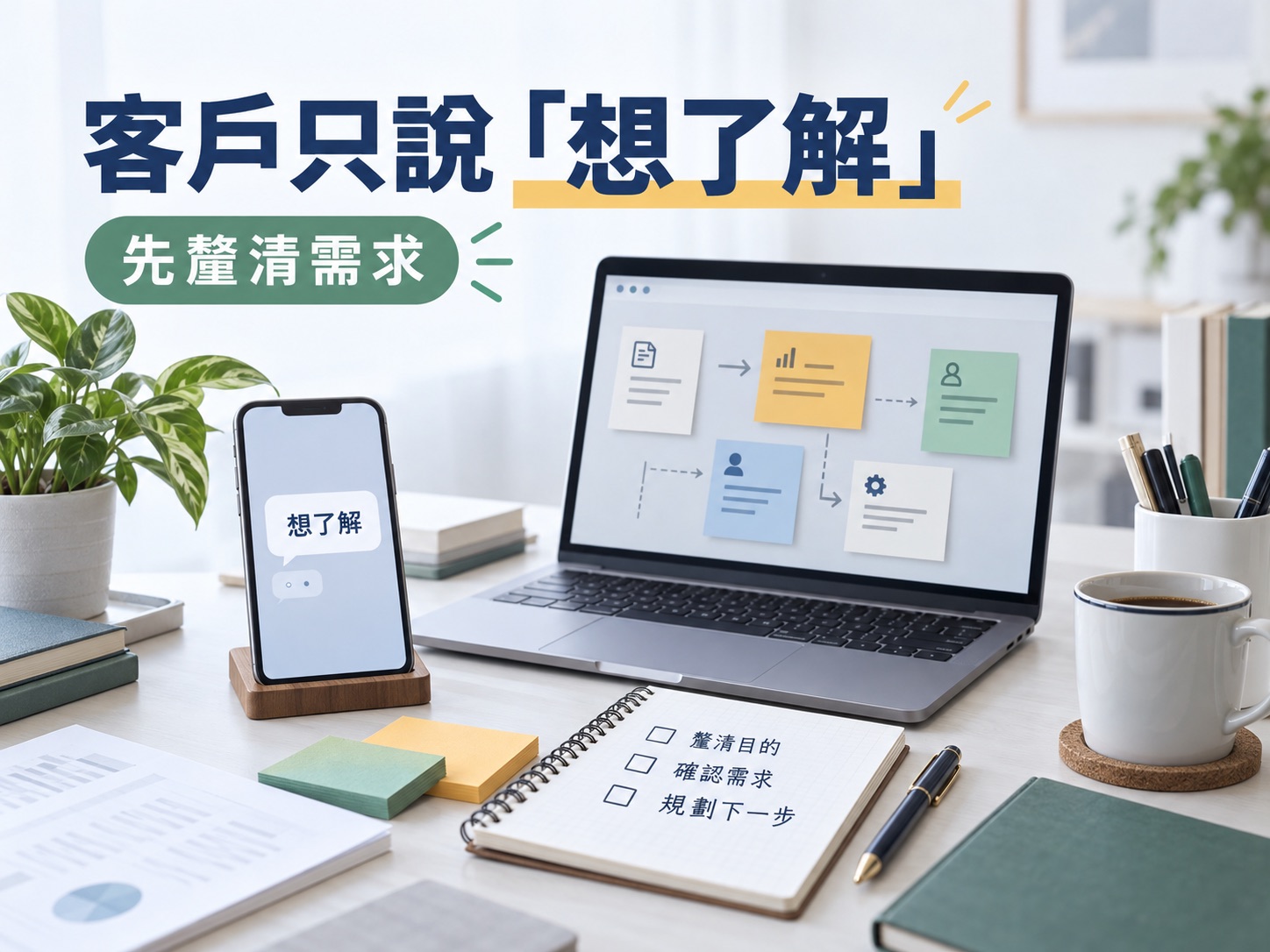 客戶只說「想了解」怎麼回？一則訊息釐清需求，附三種可複製範例｜呈現讀者問題與卡點