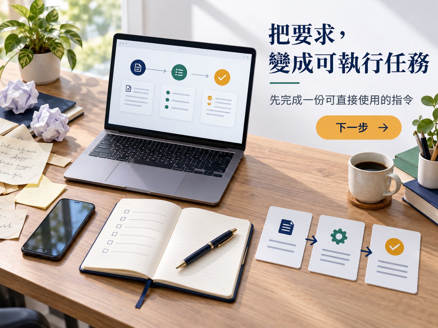 AI文案總是很空？把一句要求改成可交付任務｜呈現讀者準備採取下一步行動