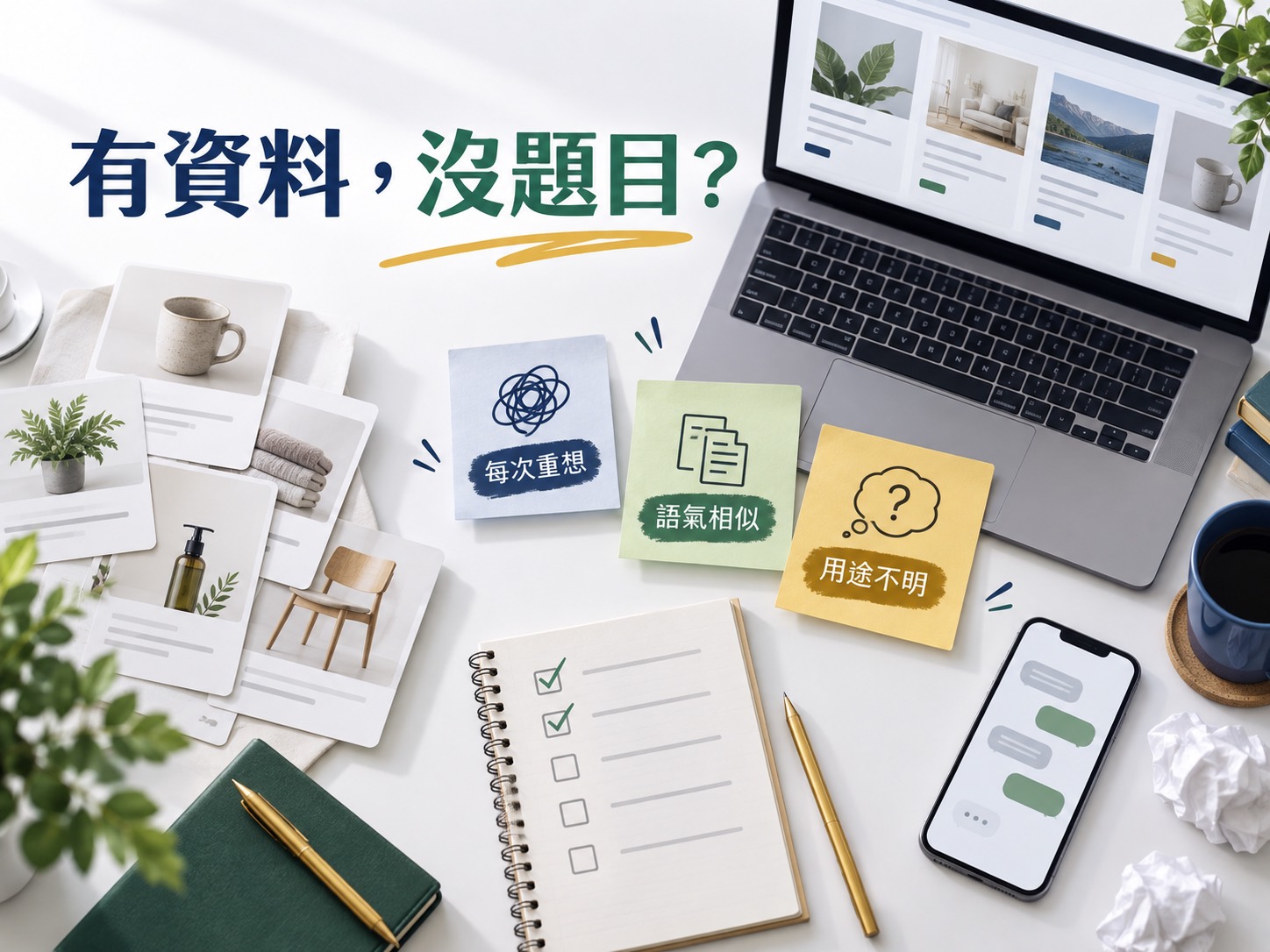 一份產品資料，如何變成一週內容？附七天主題表與三種可用文案｜呈現讀者問題與卡點