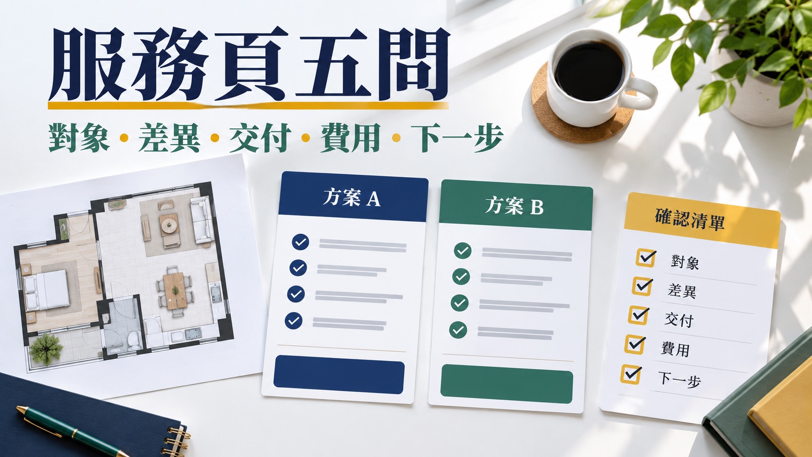 廣告帶來訪客前，你的網頁答得出這五個問題嗎？｜主題示意圖
