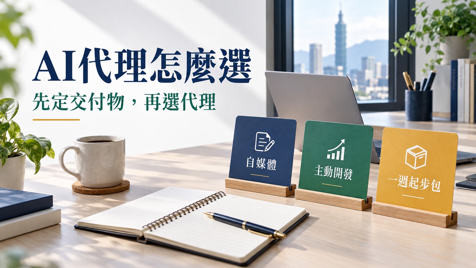 自媒體與主動開發，你的第一個AI代理怎麼選？附兩份一週起步包｜主題示意圖