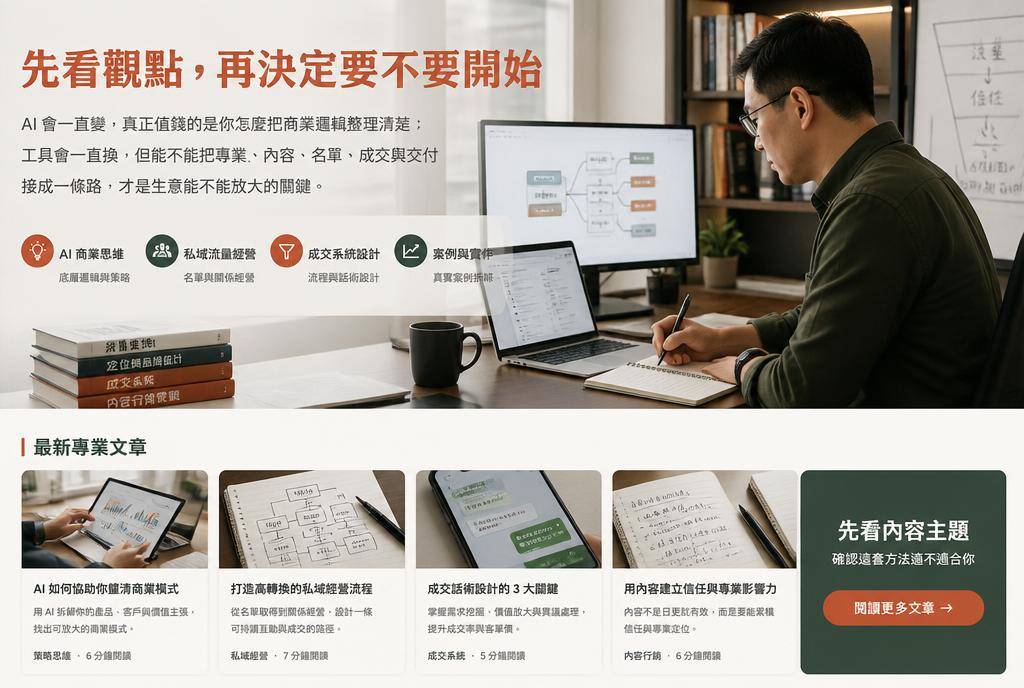 專業文章與知識內容工作場景
